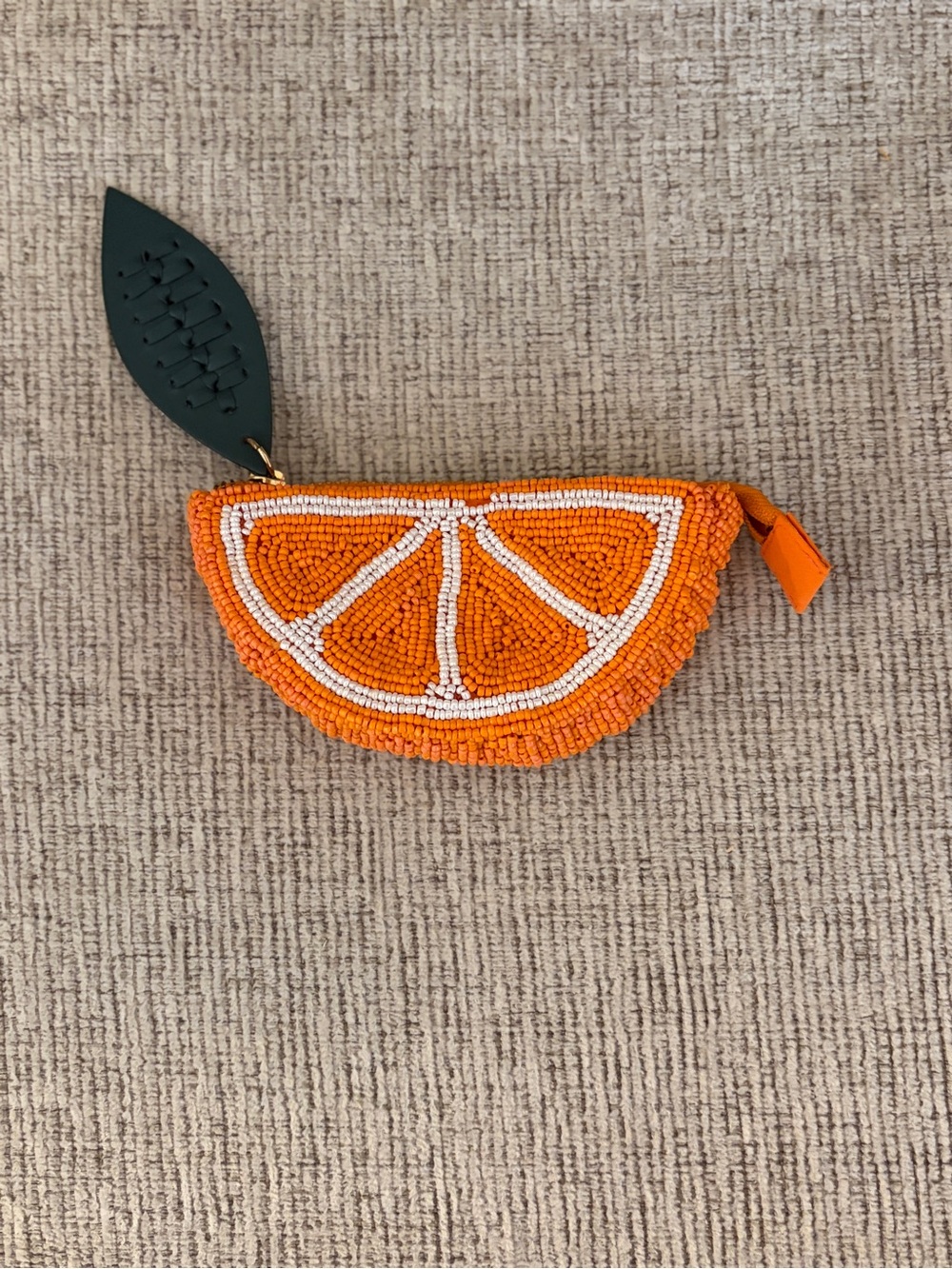 Beaded Orange Slice Coin Purse